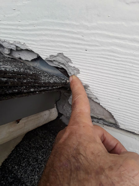 Roof repair project in granbury wrong flashing allowing water in